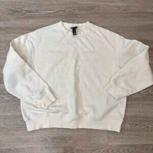 H&M Soho Hiegths Cotton White Loose Fit Sweatchirt sz XL